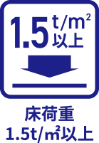 床荷重1.5t/㎡以上